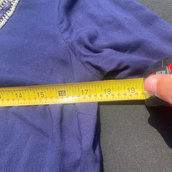 Lilly Pulitzer Sarah True Navy Beaded Embellished Tunic 3/4 Sleeve Dress. - Picture 6 of 11